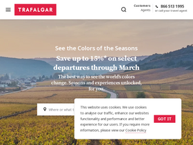 'trafalgar.com' screenshot