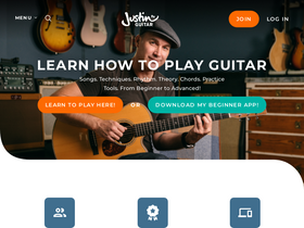 'justinguitar.com' screenshot