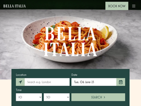 'bellaitalia.co.uk' screenshot