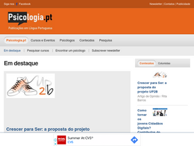 'psicologia.pt' screenshot
