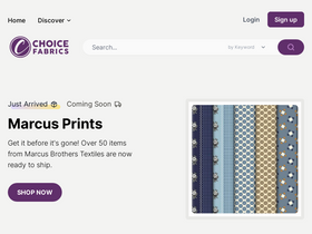 choicefabrics.com homepage screenshot