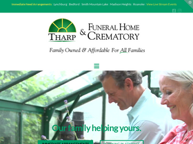 'tharpfuneralhome.com' screenshot