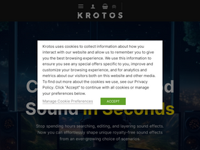 'krotosaudio.com' screenshot