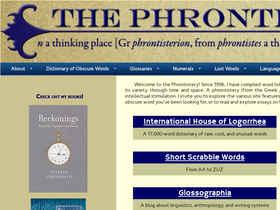 'phrontistery.info' screenshot