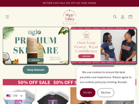 shopwithtahra.com homepage screenshot