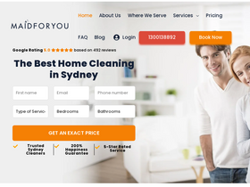 'maidforyou.com.au' screenshot