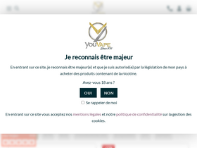 'youvape.fr' screenshot