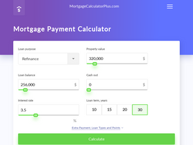 'mortgagecalculatorplus.com' screenshot
