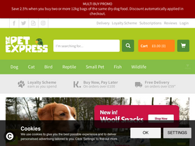 'thepetexpress.co.uk' screenshot