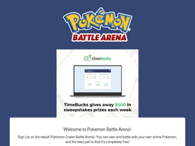 'pokemonbattlearena.net' screenshot