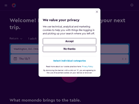 'momondo.co.uk' screenshot