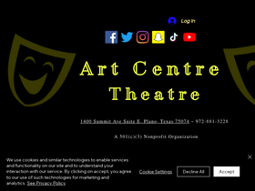 'artcentretheatre.com' screenshot