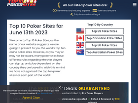 'top10pokersites.net' screenshot