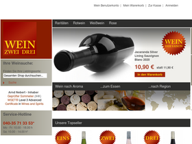 wein-zwei-drei.de homepage screenshot