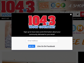 '1043wowcountry.com' screenshot