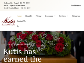 'kutisfuneralhomes.com' screenshot