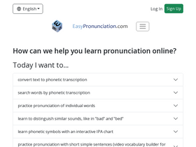 'easypronunciation.com' screenshot