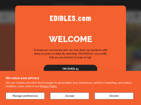 edibles.com homepage screenshot