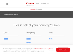 'canon-asia.com' screenshot