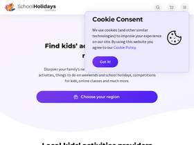 'schoolholidays.com.au' screenshot