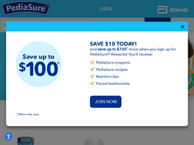 'pediasure.com' screenshot