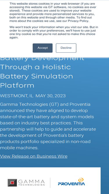 Gamma Technologies and Proventia Join Forces to Accelerate Battery  Development Through a Holistic Battery Simulation Platform