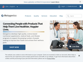 'metagenics.com' screenshot