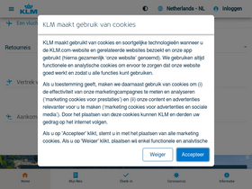 'klm.nl' screenshot