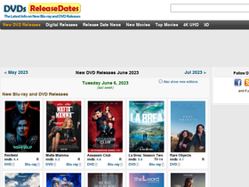 'dvdsreleasedates.com' screenshot
