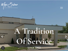 'majorericksonfuneralhome.com' screenshot