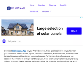 'hdstreamzapp.com' screenshot