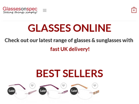 Glassesonspec homepage screenshot