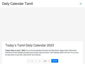 'dailycalendartamil.com' screenshot