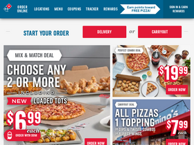 'dominos.com' screenshot