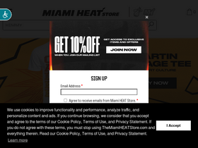 'themiamiheatstore.com' screenshot