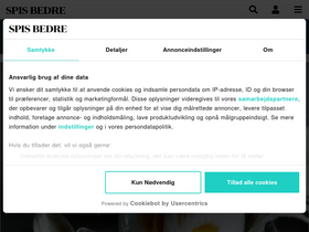 'spisbedre.dk' screenshot