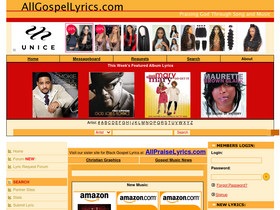 'allgospellyrics.com' screenshot