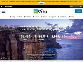 'thecrag.com' screenshot