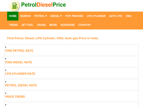 'petroldieselprice.com' screenshot