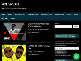 'abegmusic.com' screenshot