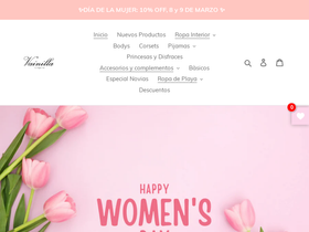 vainillalingerie.com homepage screenshot