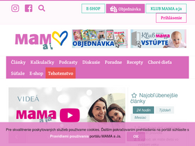 'mamaaja.sk' screenshot
