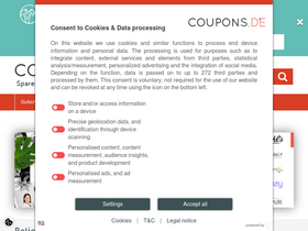 'coupons.de' screenshot