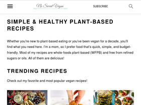 'nosweatvegan.com' screenshot