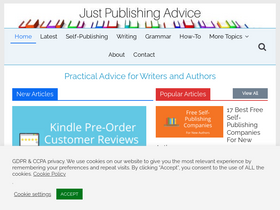 'justpublishingadvice.com' screenshot