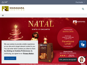 'manauarashopping.com.br' screenshot