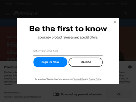 'presonus.com' screenshot
