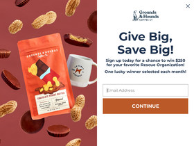 'groundsandhoundscoffee.com' screenshot