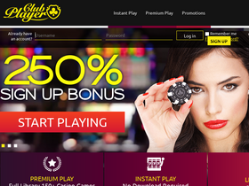 'clubplayercasino.com' screenshot