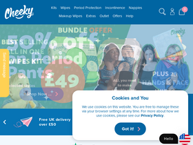 'cheekywipes.com' screenshot